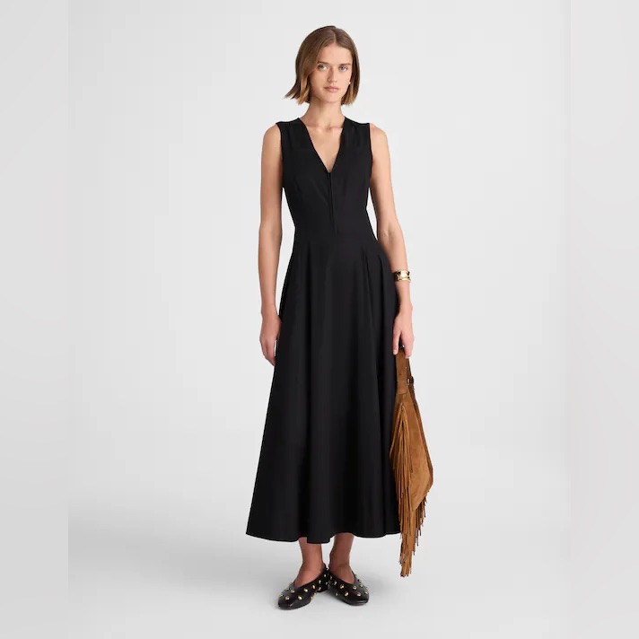 Madewell V-Neck Cotton Poplin, Circle Midi Dress Nwt Size 00